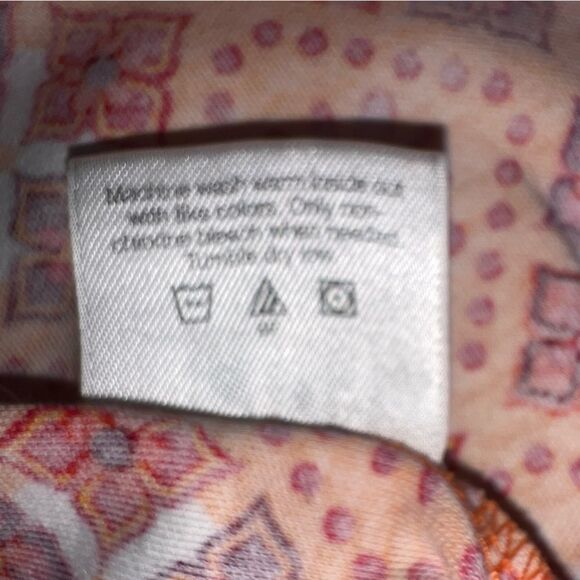 Hanna Andersson Long Sleeve Orange Pattern Pleated Dress Size 4 100 Cotton - Picture 8 of 10